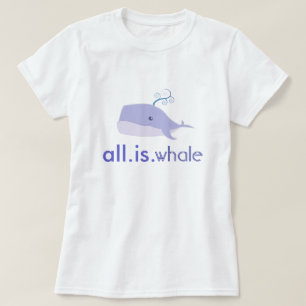 Camiseta Tudo é baleia (azul, as mulheres)