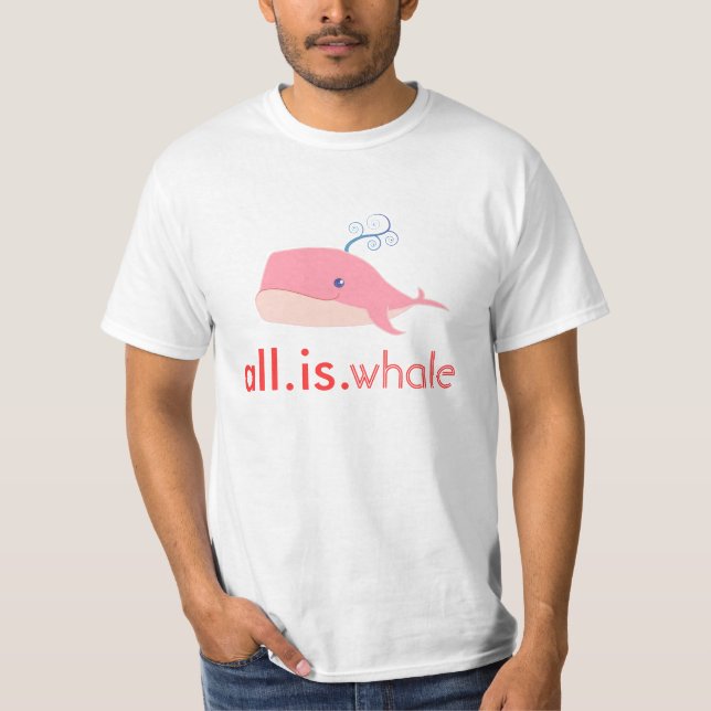 Camiseta Tudo é baleia (rosa, os homens) (Frente)