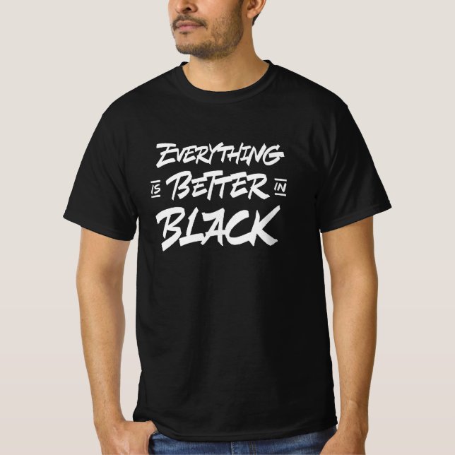 Camiseta tudo é melhor a preto (Frente)