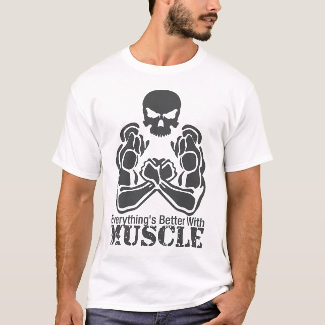 Camiseta Tudo é melhor com MÚSCULO (Frente)