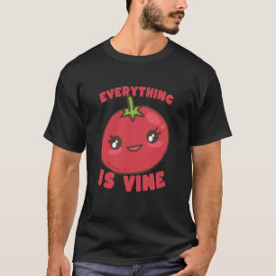 Camiseta Tudo é Tomate de Videira Kawaii Fofo Engraçado Lon
