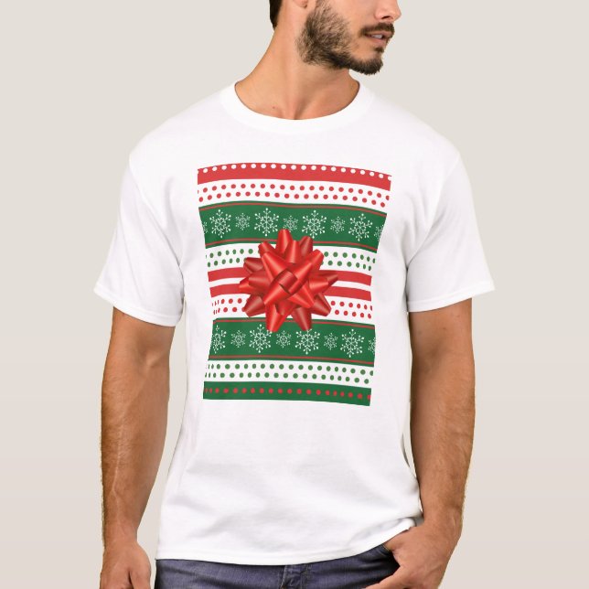 Camiseta Tudo embalado no papel de Natal (Frente)
