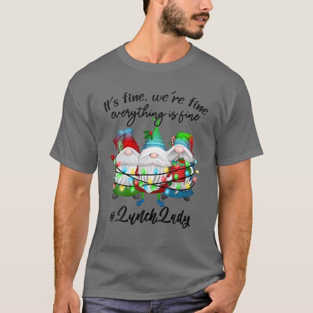 Camiseta Tudo Está Bem No Almoço Senhora Feliz Natal Natal (Frente)