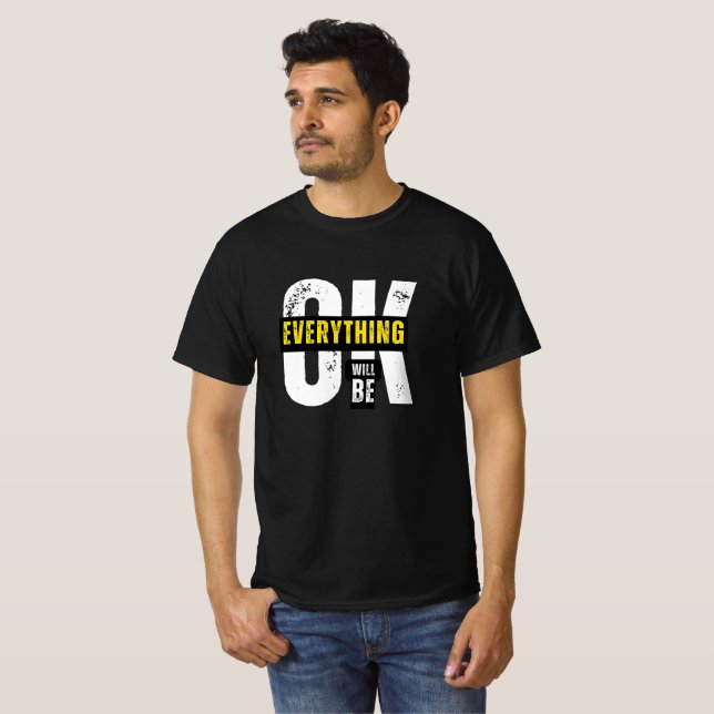 Camiseta Tudo ficará bem - citação inspiradora (Frente Completa)
