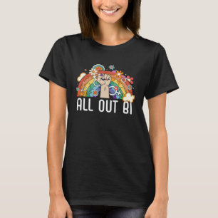 Camiseta Tudo Fora da Bandeira Bi Arco-íris Orgulho Bissexu