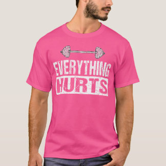 Camiseta Tudo Magoa Engraçada Piada de Workout Barbell