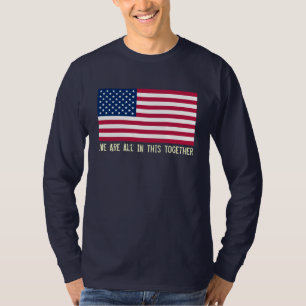 Camiseta Tudo nesta Capa longa T da bandeira junto