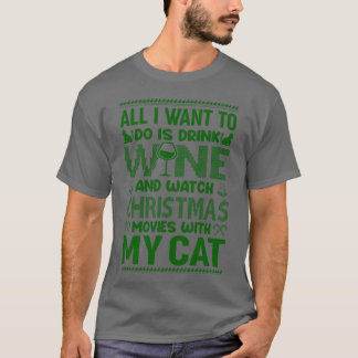CAMISETA TUDO O QUE EU QUERO É BEBER VINHO E ASSISTIR NATAL