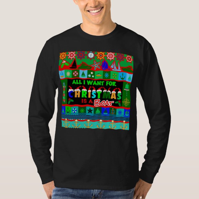 Camiseta Tudo o que eu quero é um barco para o Natal (Frente)