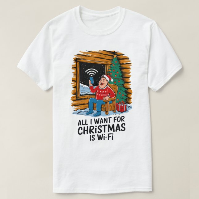 Camiseta Tudo o que eu quero no Natal é uma Arte Engraçada  (Frente do Design)