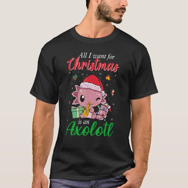 Camiseta Tudo o que eu quero para o Natal é um Natal Axolot (Frente)
