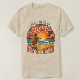 Camiseta Tudo o que Preciso é Jesus & a Praia Praia Crist