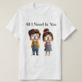Camiseta Tudo o que Preciso é Você | Rapaz & Rapariga de De