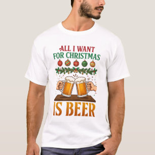 Camiseta Tudo O Que Queremos No Natal São Canecas De Brinde