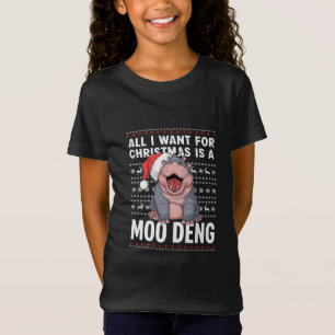Camiseta Tudo o que quero no Natal é um Moo Deng