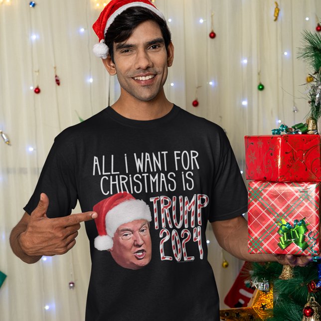 Camiseta Tudo o que quero para o Natal é Trump 2024 (Criador carregado)