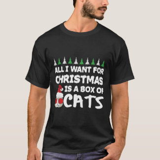 Camiseta Tudo O Que Quero Para O Natal É Uma Caixa De Gatos