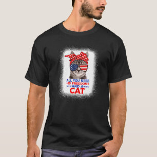 Camiseta Tudo O Que Você Precisa É Liberdade E Um Gato Patr