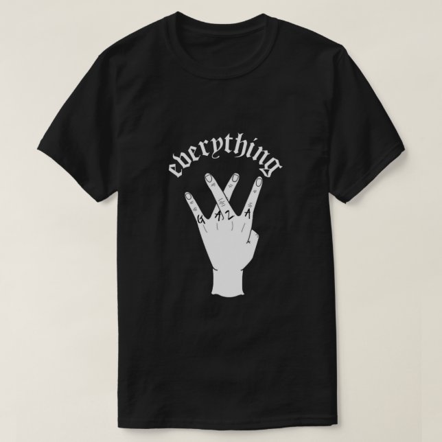 Camiseta Tudo preto de Gaza (Frente do Design)
