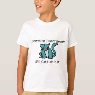 Camiseta Tudo prova melhor com cabelo do gato nele