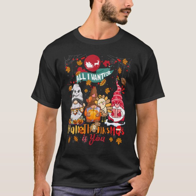 Camiseta Tudo que eu quero é que você Gnomos Hallow (Frente)