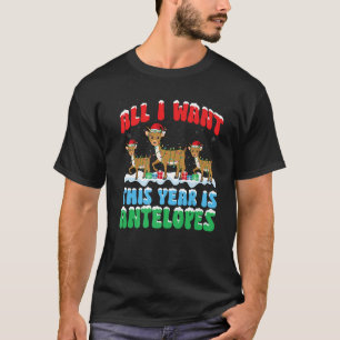 Camiseta Tudo que eu quero este ano é Antílope Vestindo o N