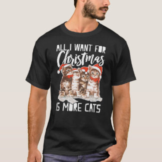 Camiseta Tudo Que Eu Quero No Natal É Mais Gatos Engraçados