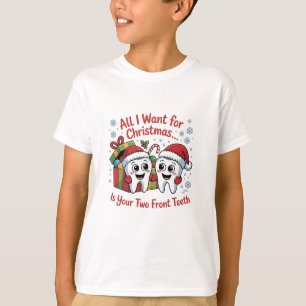 Camiseta Tudo que eu quero para o Natal é seus dois dentes