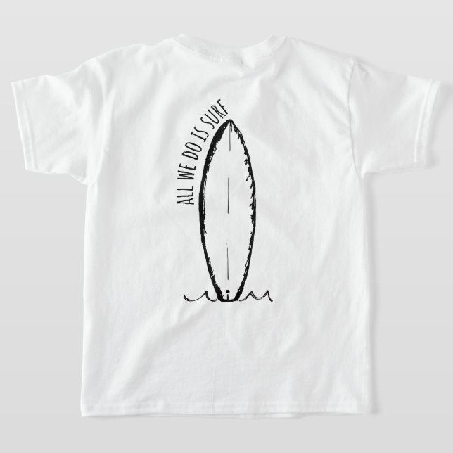 Camiseta Tudo que fazemos é crianças e adolescentes de prai (Postura das costas)