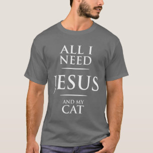 Camiseta Tudo que preciso de Jesus e meu gato Christian S