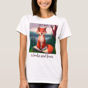 Camiseta Tudo que preciso é de livros e raposas Diversão de