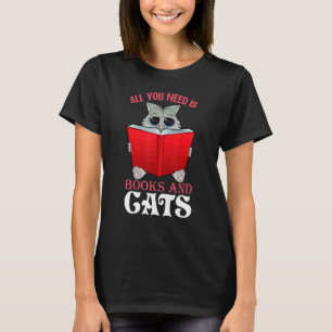 Camiseta Tudo Que Preciso É De Livros Gatos Cats Cote Cote