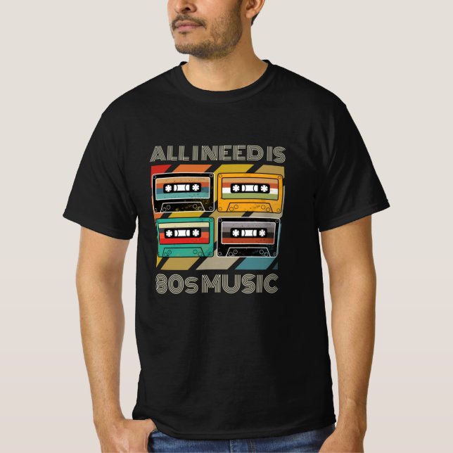 Camiseta Tudo que preciso é do 80s Music Cassette Retro (Frente)