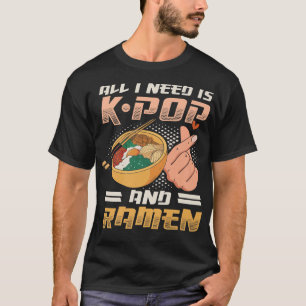 Camiseta Tudo Que Preciso É Do K-Pop E Do Ramen Finger Hear