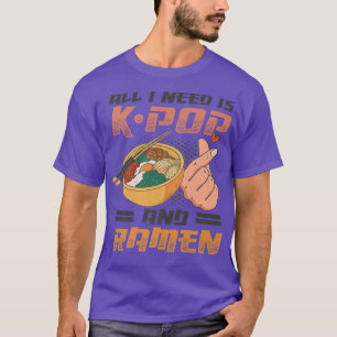Camiseta Tudo Que Preciso É Do K-Pop E Do Ramen Finger Hear