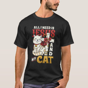 Camiseta Tudo Que Preciso É Jesus E Meu Gato Cristão
