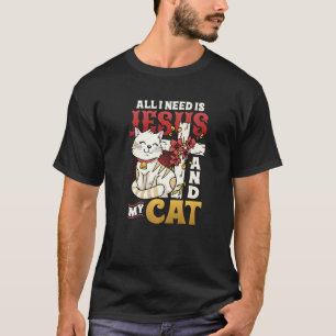 Camiseta Tudo Que Preciso É Jesus E Meu Gato Cristão  1