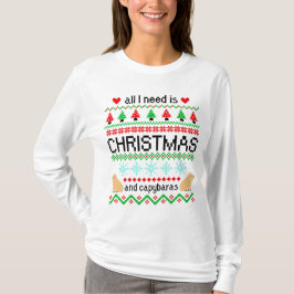 Camiseta Tudo que preciso é Natal e Capybaras Ugly Sweater