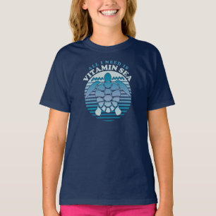 Camiseta Tudo Que Preciso É o Mar de Vitaminas - Tartaruga