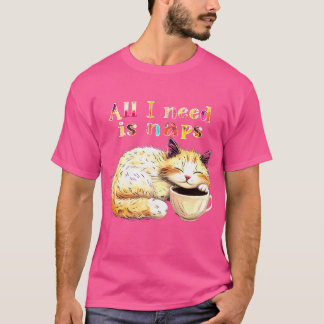 Camiseta Tudo que preciso são soneca: Ilustração de Gato So