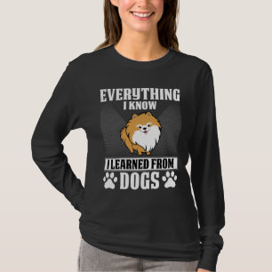 Camiseta Tudo Que Sei Aprendi Com Cães Pomeranianos