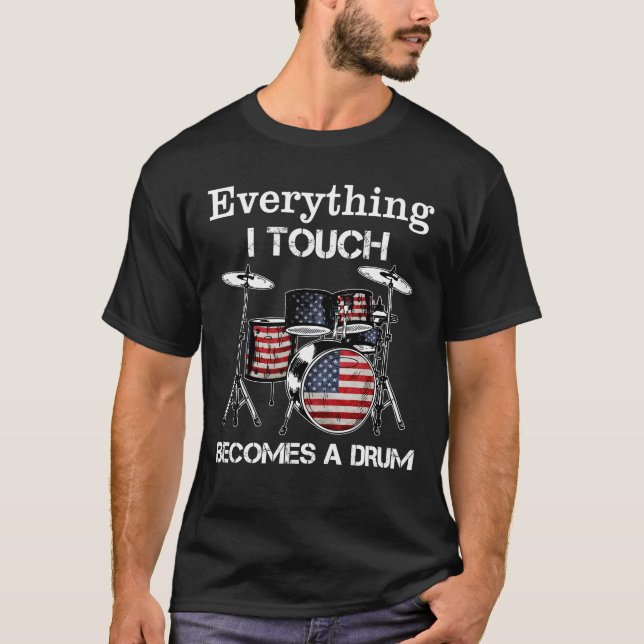 Camiseta Tudo Que Toco Torna-Se Uma Bandeira Americana Do T (Frente)