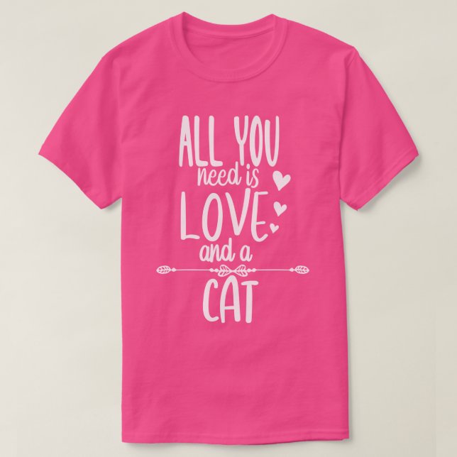 Camiseta tudo que você precisa é amor e um gato2 (Frente do Design)