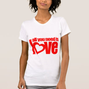 Camiseta Tudo que você precisa é parte superior vermelha