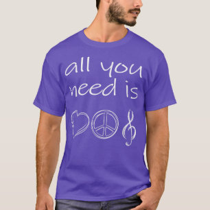 Camiseta Tudo que você precisa é paz e música de amor