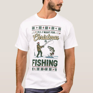 Camiseta Tudo Quer Natal É Pescaria Pescador Peixe Flocos D