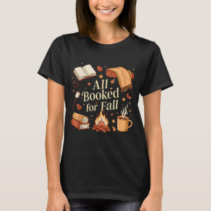 Camiseta Tudo reservado para livros de outono Café Folhas d