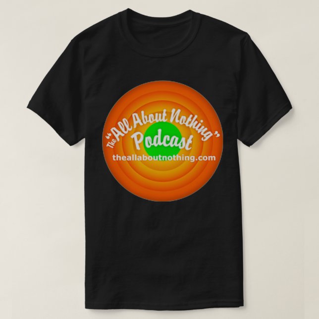 Camiseta Tudo Sobre Nada De Logotipo Padrão Podcast (Frente do Design)