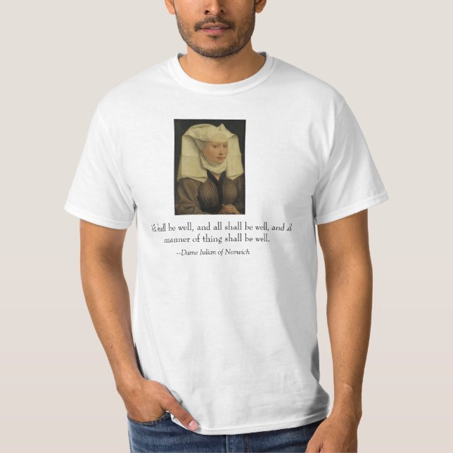 Camiseta "Tudo vai ficar bem" Dama Julian de Norwich (Frente)