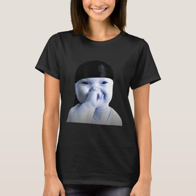 Camiseta Tuff Ai Niche Baby Holding Laugh Meme In Durag  (Frente)